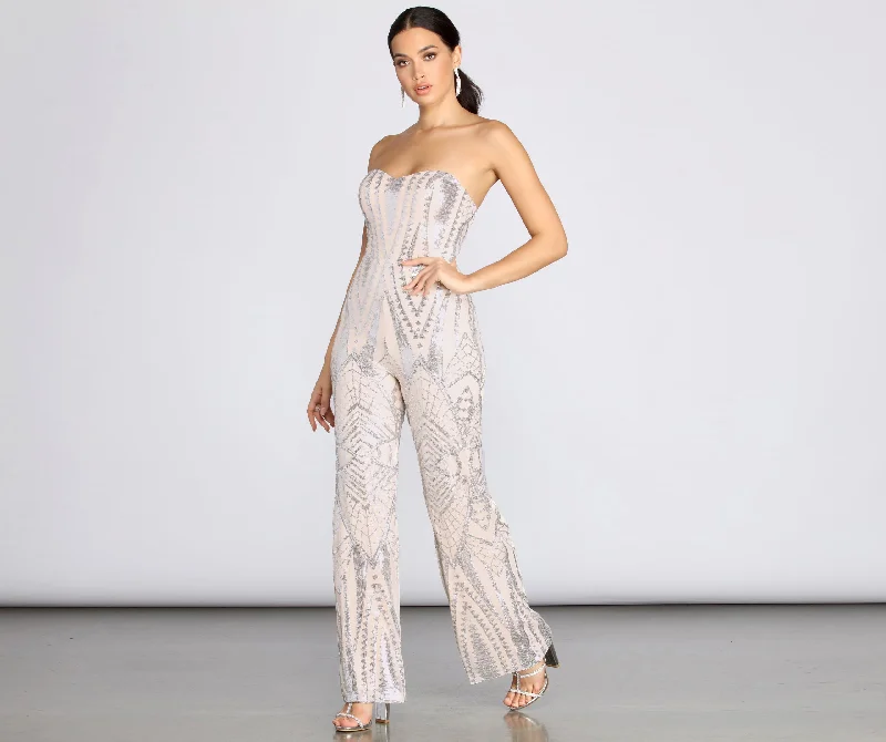 Sales For Clothes Sweetheart In Sequins Jumpsuit