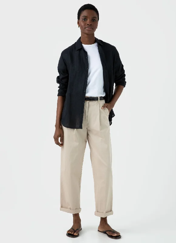 Women's Clothes For Work Women's Pleated Chino in Light Stone