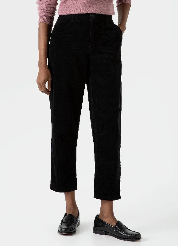 Women's Clothes Women's Corduroy Trouser in Black