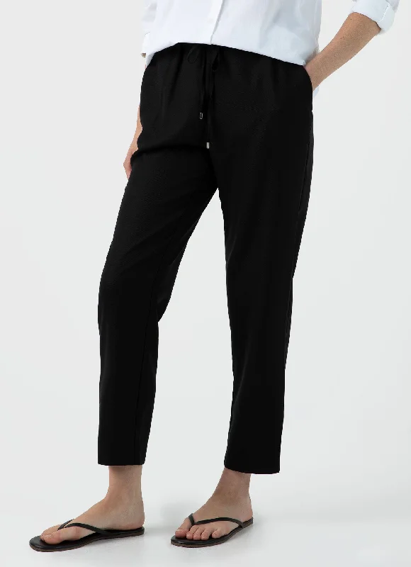 Women's Clothes For Special Occasions Women's Drawstring Tapered Trouser in Black