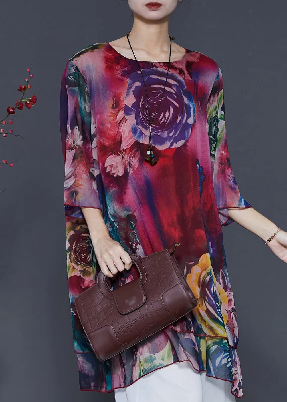 Trend Forward Threads Italian Purple Oversized Print Chiffon Vacation Dresses Summer Trend Forward Threads Italian Purple Oversized Print Chiffon Vacation Dresses Summer