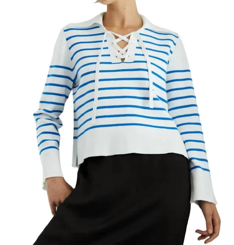 Women's Vintage-Inspired Clothing Milano Breton Stripe Sweater In Bleach Blue