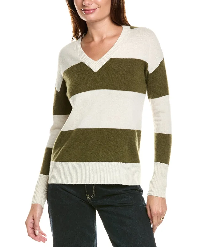 Tailored Clothing For Women Kier+J Striped Cashmere Sweater