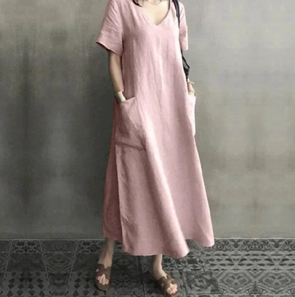 Casual Clothing For Women Madeleine Cotton Linen Midi Dress