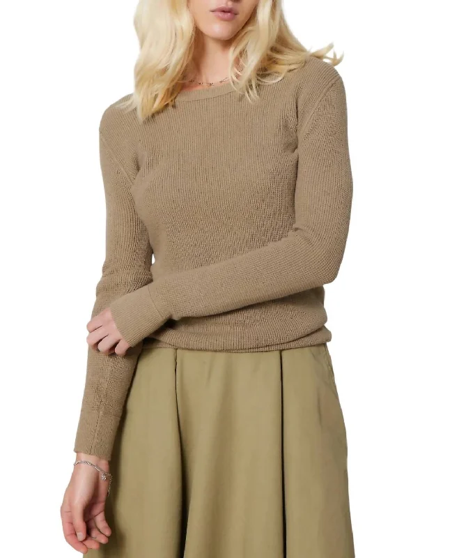 Plus-Size Women's Clothing Taj Thermal Sweater In Olive