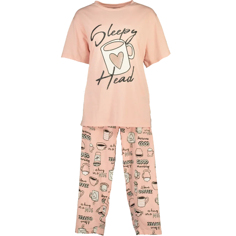 Women's Clothing For Casual Outings Sleepy Head Printed Pyjama Set