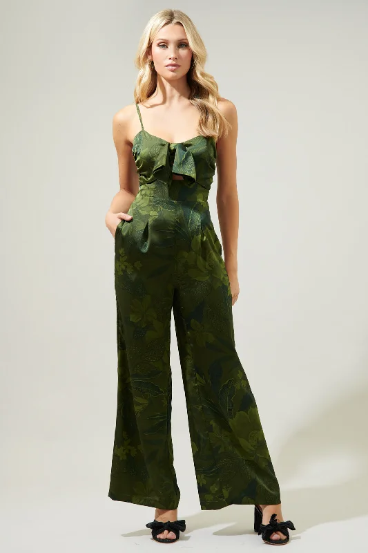 Stylish Women's Clothing Ivy Tropics Raleigh Cut Out Straight Leg Jumpsuit