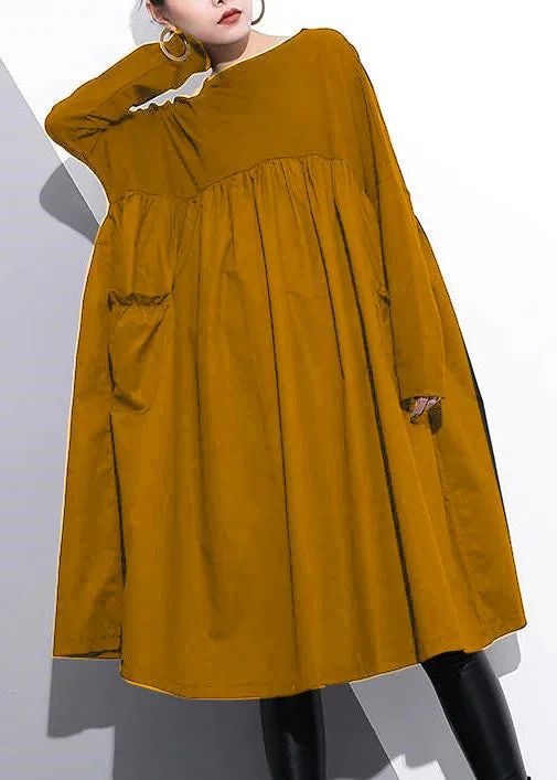 Discount Price Elegant Cinched o neck Cotton clothes For Women Tutorials Yellow Dresses Discount Price Elegant Cinched o neck Cotton clothes For Women Tutorials Yellow Dresses