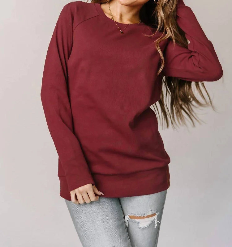 Plus-Size Women's Clothing Classic Pullover In Cranberry