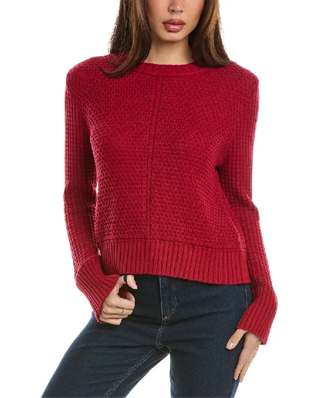 Women's Transitional Clothes Hannah Rose Honeycomb Knit Cashmere-Blend Sweater