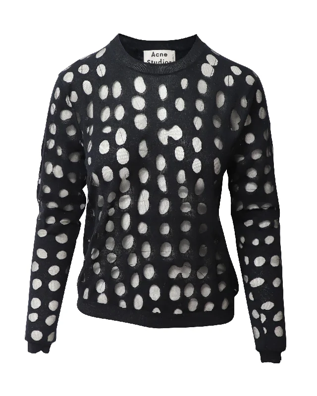 Casual Clothes For Women Acne Studios Ninah Dots Jumper in Black Cotton Blend