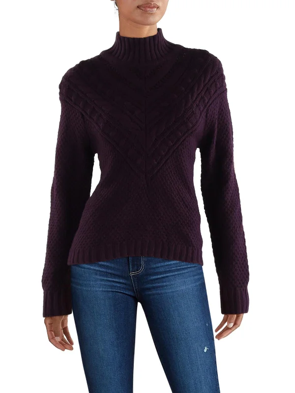 Sustainable Women's Clothes Maggie Womens Wool Blend Cable Knit Turtleneck Sweater