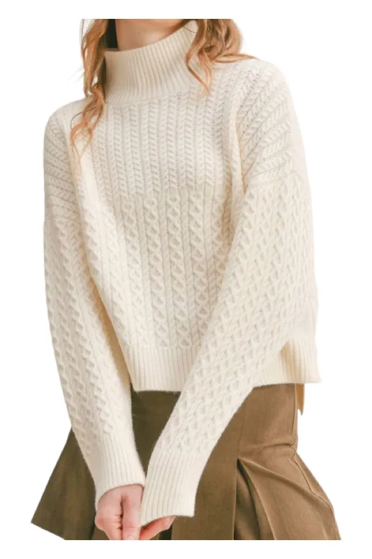 Women's Clothing For Casual Outings Liss Turtleneck Sweater In Ivory