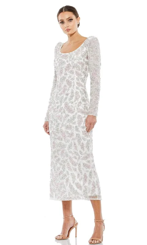 Flash Discount Mac Duggal Cocktail - 5424D Scoop Tea-Length Dress