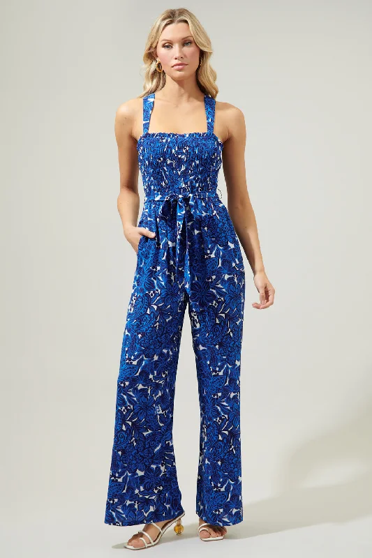 Chic Clothes For Women Caspian Floral Erie Racerback Jumpsuit