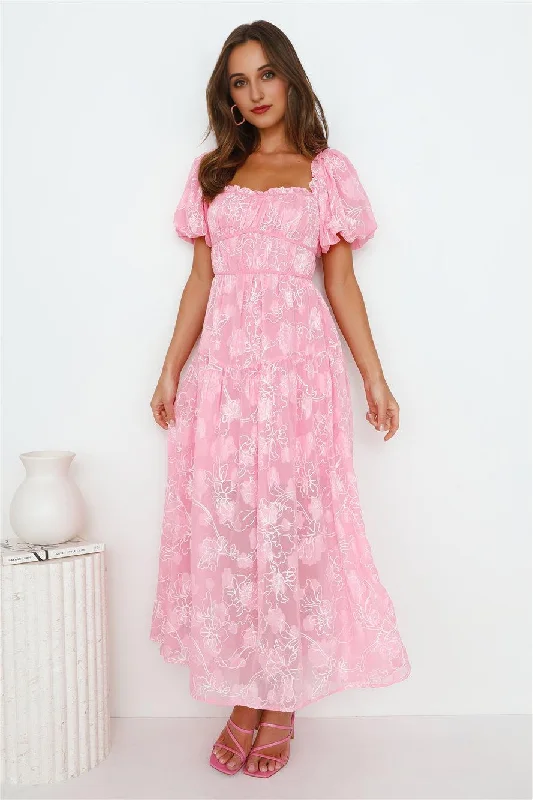 Comfortable Lounge Clothing Weekly Escape Maxi Dress Pink