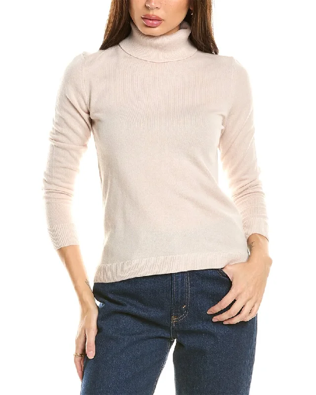 Women's High-End Clothing Malo Cashmere Turtleneck Wool & Cashmere-Blend Sweater