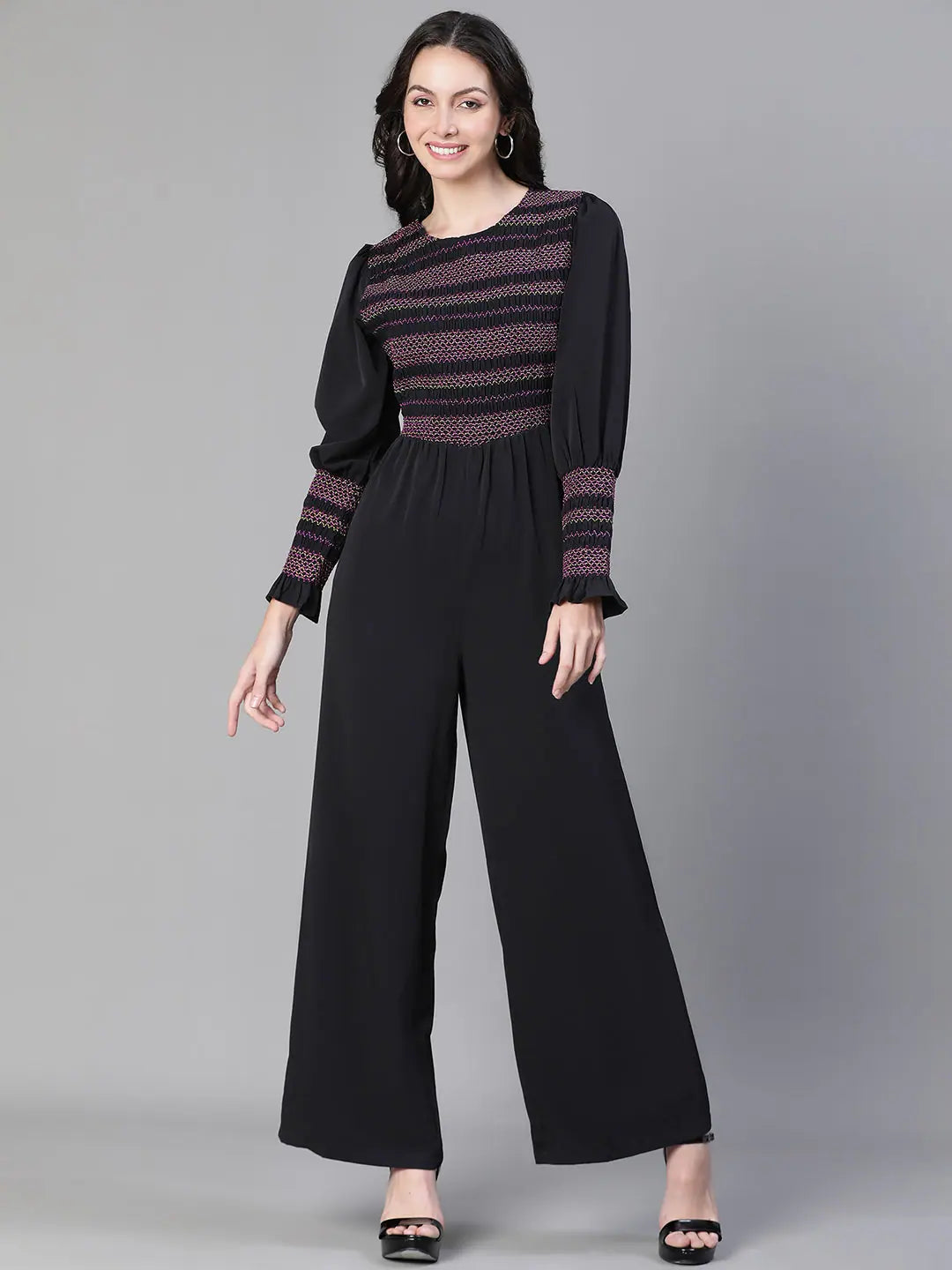 Vintage-Inspired Women's Clothes Women Solid Standard Black Jumpsuits & Sets