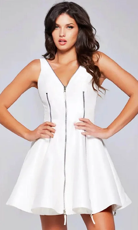Season Appropriate Women's Collection Jovani 39821 - Zipper Detailed Cocktail Dress Season Appropriate Women's Collection Jovani 39821 - Zipper Detailed Cocktail Dress