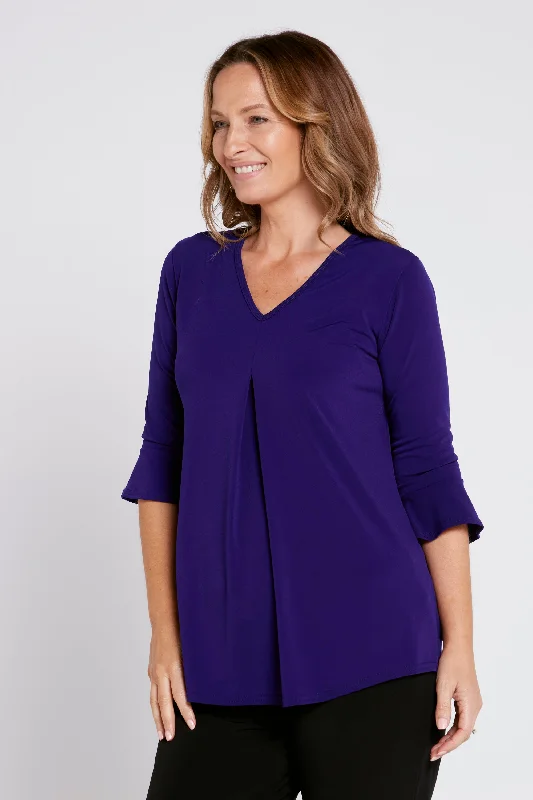 Comfortable Women's Clothing Keswick Top - Purple