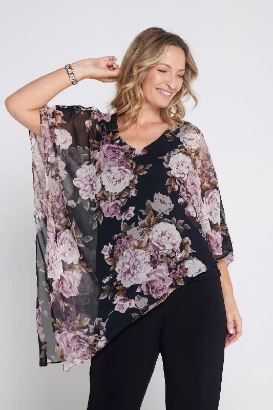 Women's Trendy Clothes Aubriella Top - Mauve Roses