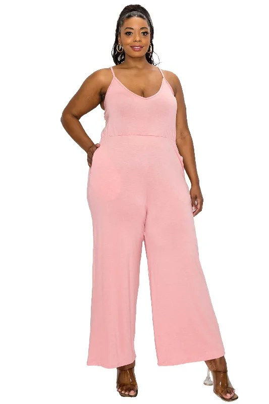 Online Impressions Boutique Raven Wide Leg Pocket Jumpsuit