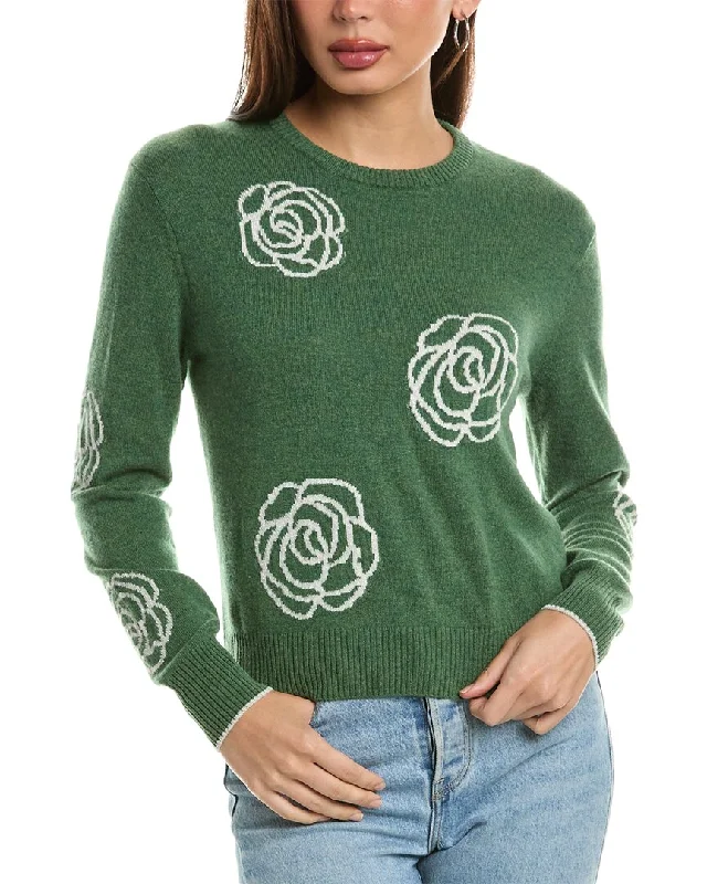 Women's Transitional Clothes Hannah Rose Rose Stamp Cashmere Sweater