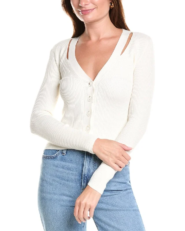 Women's Clothes 27 Miles Malibu Cutout Cashmere-Blend Cardigan