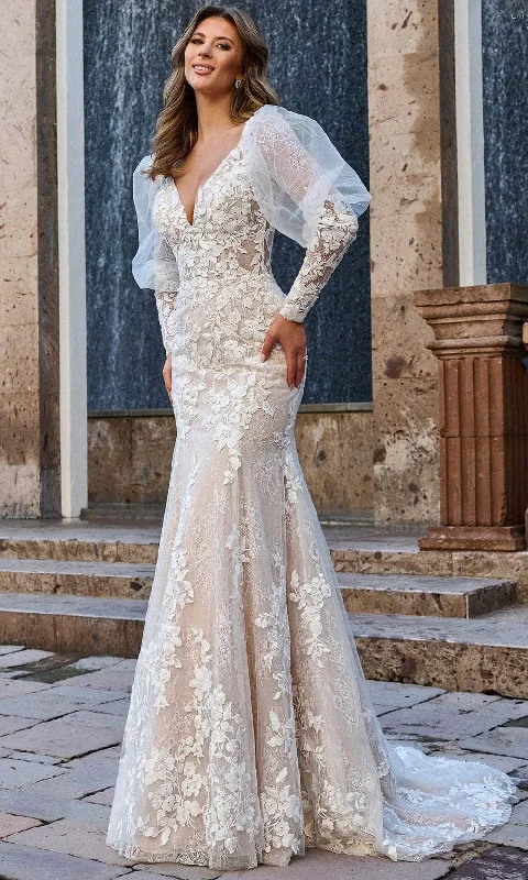 Festival Fashion Rachel Allan Bridal RB3199 - Deep V-Neck Lace Bridal Gown
