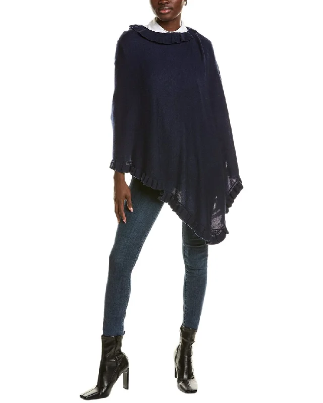 Women's Urban Clothing sofiacashmere Ruffle Trim Wool & Cashmere-Blend Poncho