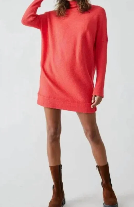 Fashionable Women's Clothing Casey Tunic Sweater In Fiery Red