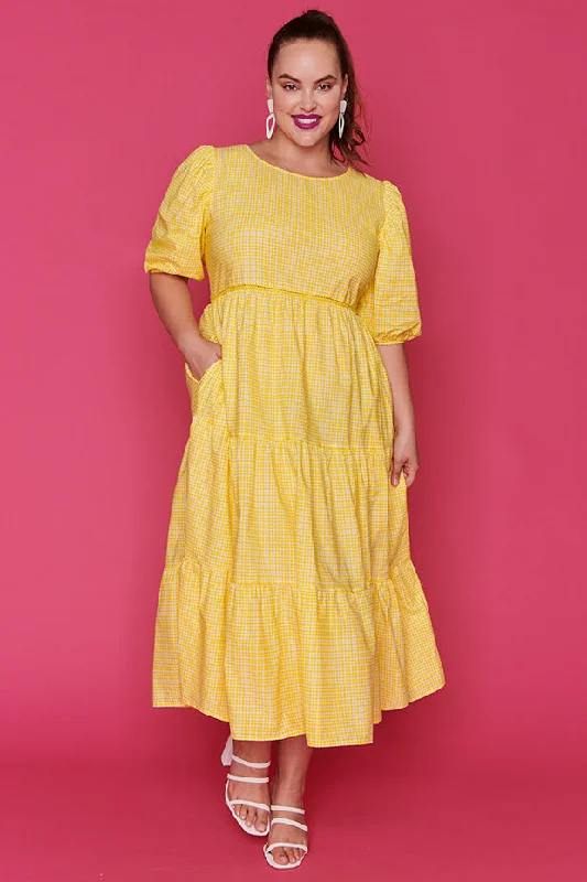 Sustainable Women's Clothes Noa Check It Out Yellow Dress