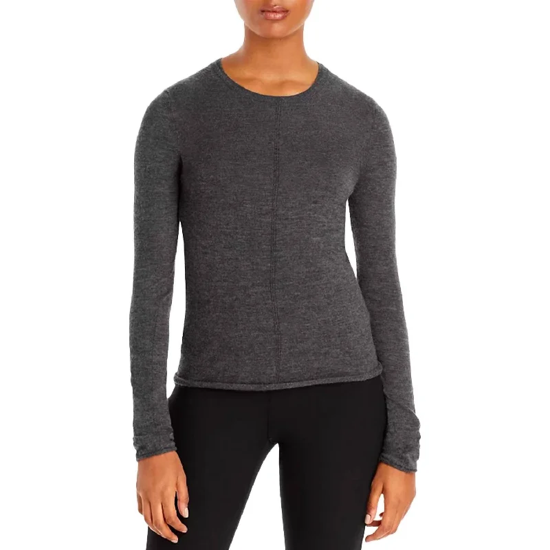 Stylish Clothes For Women Mandee Crewneck Cashmere Sweater In Charcoal