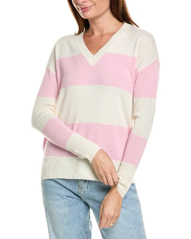 High-Fashion Women's Clothing Kier+J Striped Cashmere Sweater