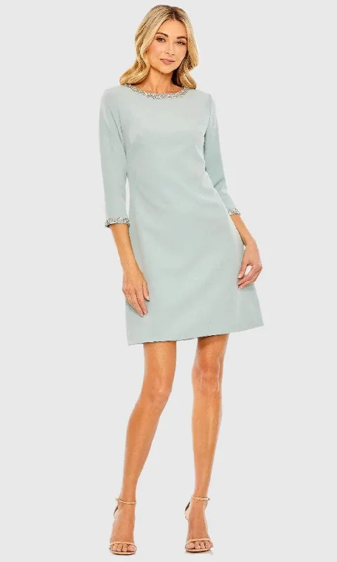 Timeless Women's Clothing Ieena Duggal 20697 - Embellished Quarter Sleeve Cocktail Dress