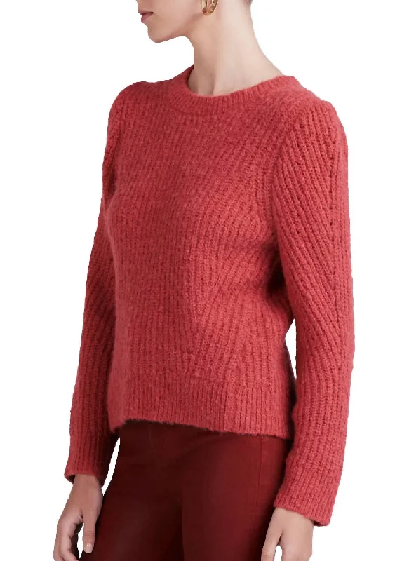 Women's Clothes For Work Ryan Puff Sleeve Sweater In Rhubarb