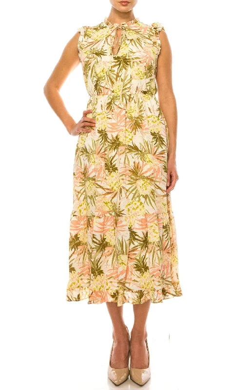 Trend Setting Wardrobe Laundry HV03D25 - Printed Summer Midi Dress
