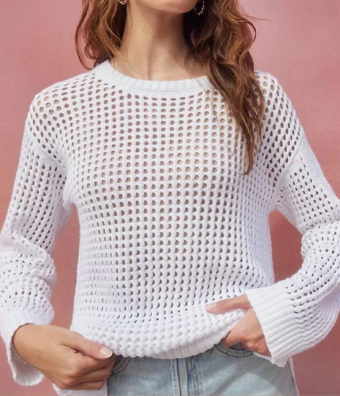 Casual Chic Women's Clothes Hamptons Sweater In White