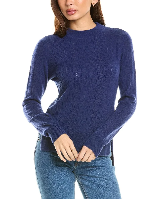 Women's Clothing For Work Malo Cashmere Pointelle Wool & Cashmere-Blend Sweater