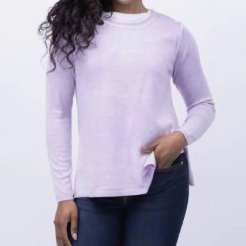 Women's Tops And Clothing Double Layer Sweater In Wisteria