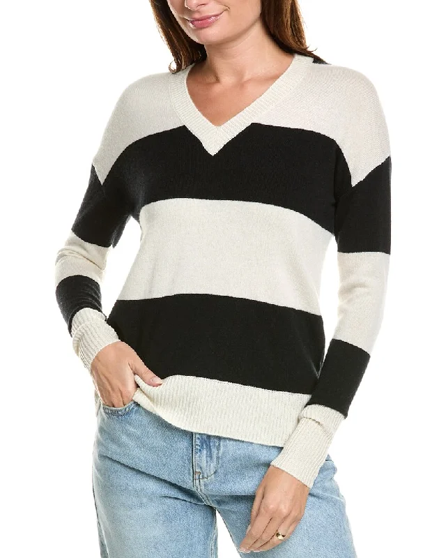 Comfortable Women's Clothes Kier+J Striped Cashmere Sweater