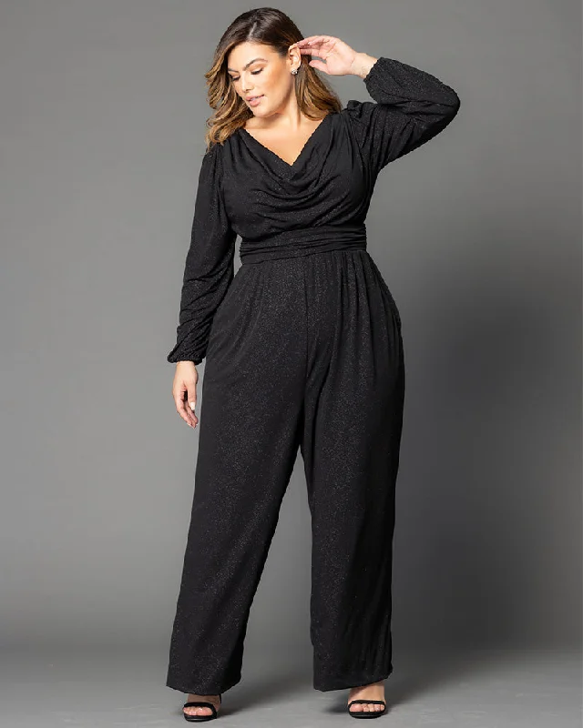 Vintage-Inspired Women's Clothes Natalia Cowl Neck Jumpsuit - Sale!