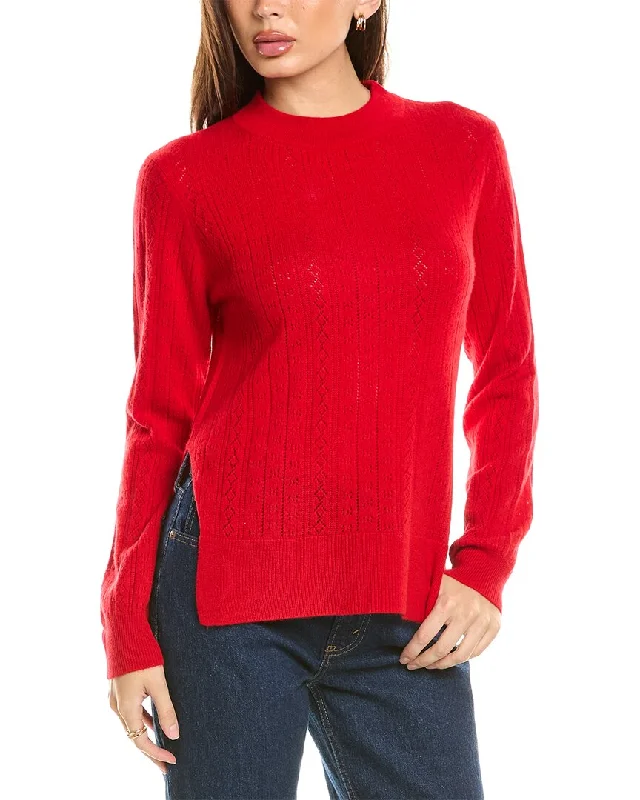 Women's Clothing For Travel Malo Cashmere Pointelle Wool & Cashmere-Blend Sweater