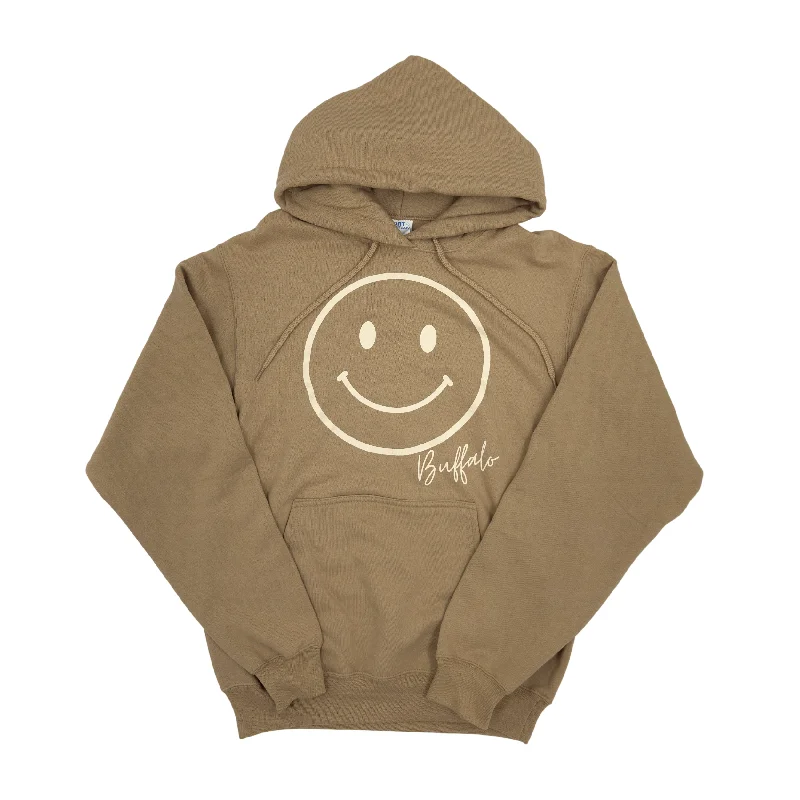 Women's Casual Clothing For Lounging Buffalo Smiley Face Sand Hoodie