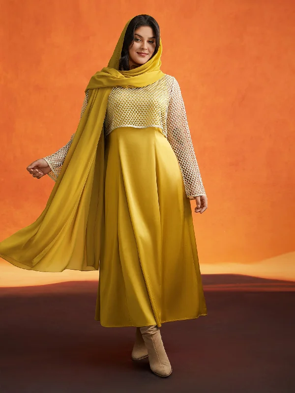 Fashionista Favorites Sand-hued Textured Tri-Piece Dress