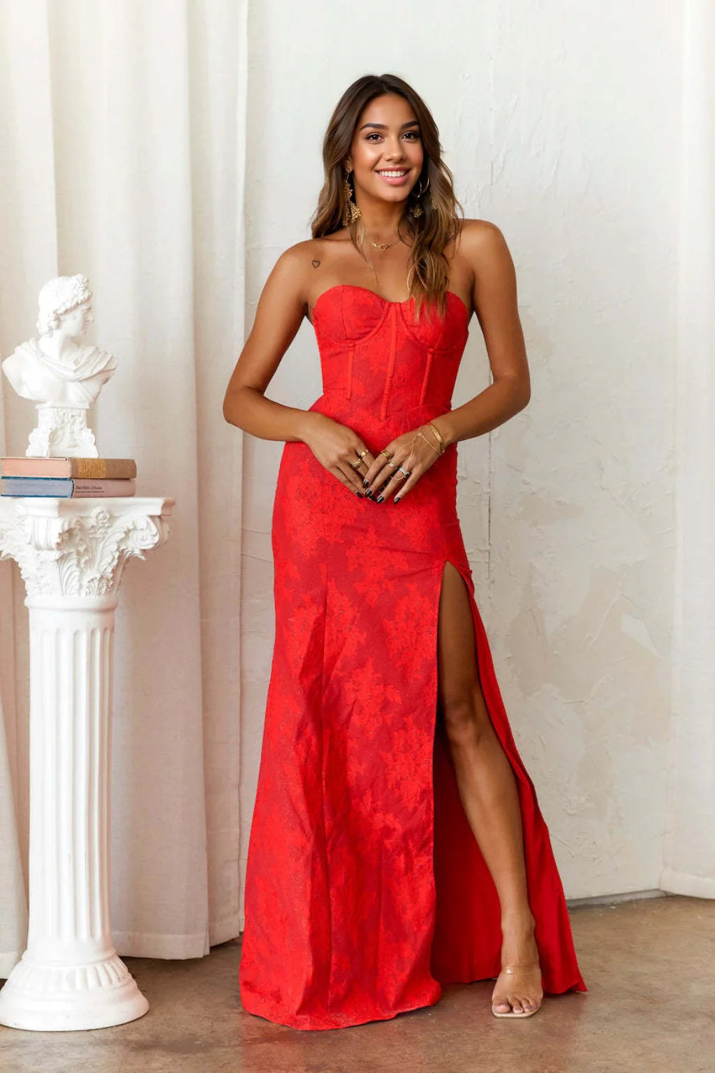 Women's Elegant Clothing Sets Amazing The Crowd Maxi Dress Red