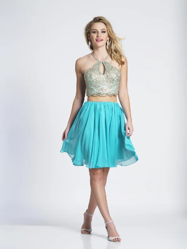 Trendy Street Style Attire Dave & Johnny - 3635 Two Piece Metallic Lace Racerback Cocktail Dress Trendy Street Style Attire Dave & Johnny - 3635 Two Piece Metallic Lace Racerback Cocktail Dress