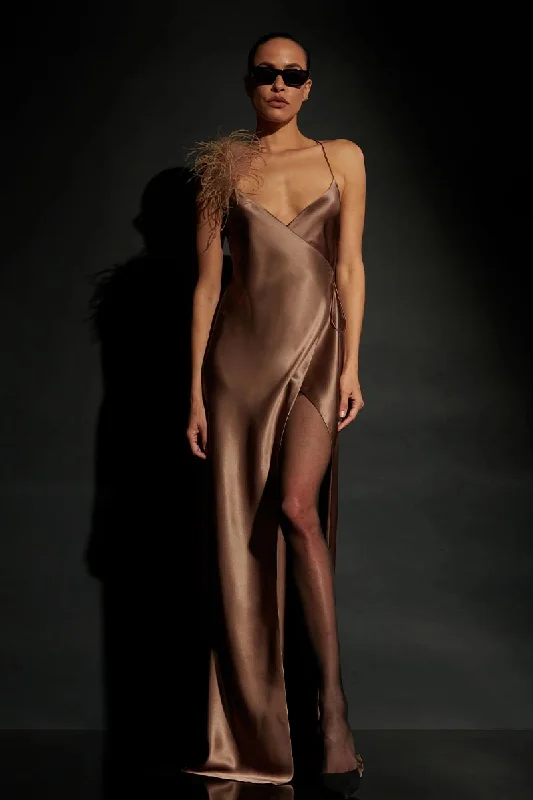 Effortless Style, Endless Impact Tatev Satin Wrap Maxi Dress
