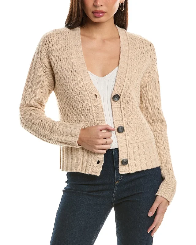 Women's Seasonal Clothes Hannah Rose Honeycomb Knit Wool & Cashmere-Blend Cardigan