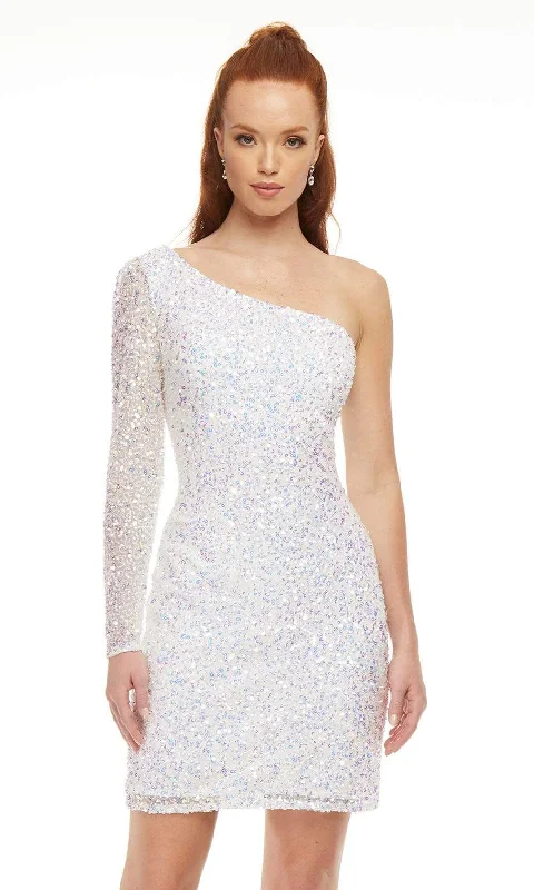 Women's Formal Wear Ashley Lauren - 4457 Full Sequins One Shoulder Fitted Cocktail Dress Women's Formal Wear Ashley Lauren - 4457 Full Sequins One Shoulder Fitted Cocktail Dress